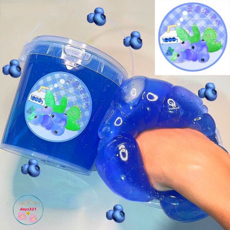 Công cụ giải trí Slime ngâm trong nước Sữa Nho Việt Quất giãn nở Cao có nắp đậy rất có thể n