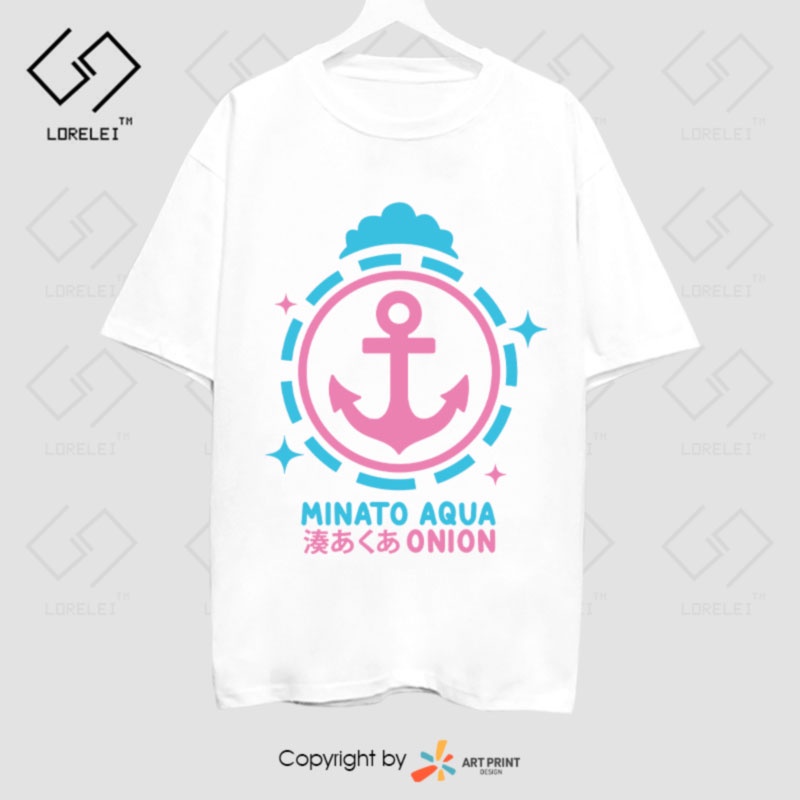 Áo thun Hololive Minato Aqua  ngắn tay