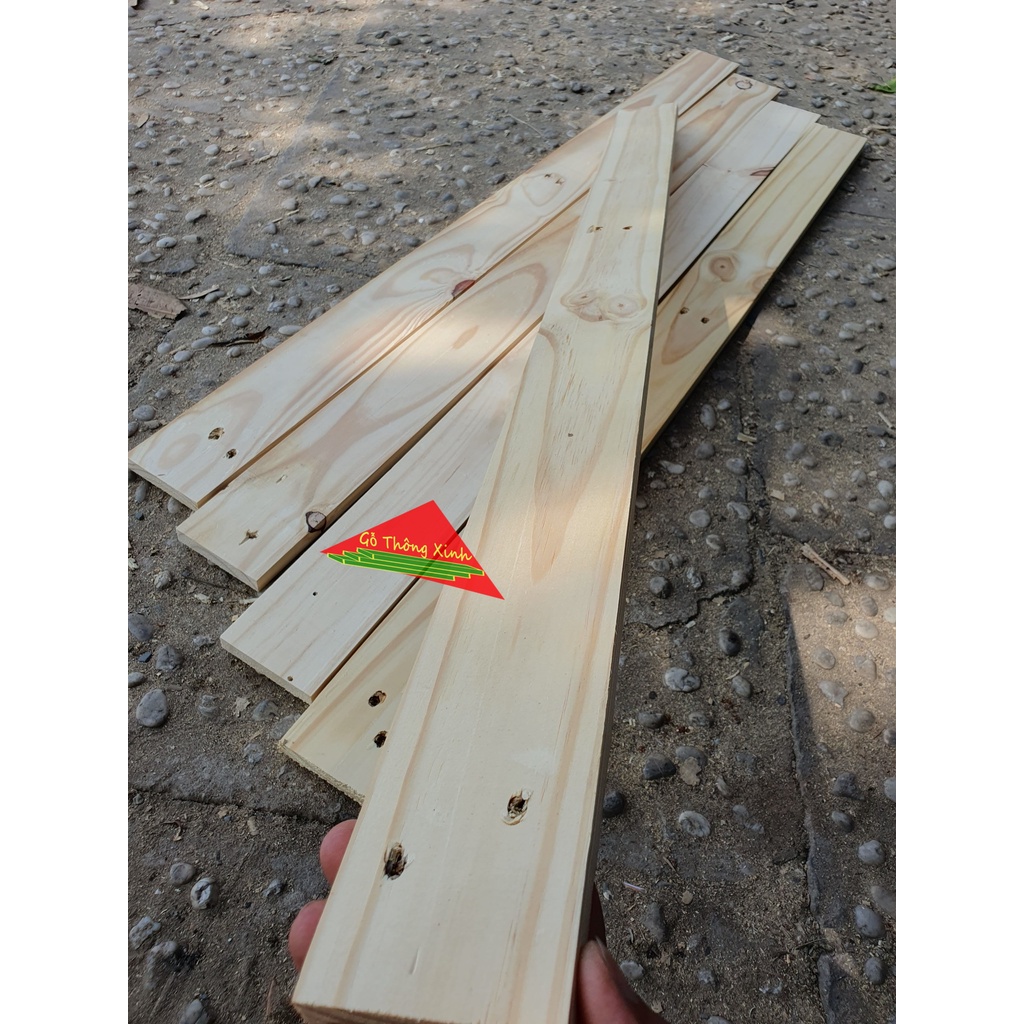 Bó 5 thanh gỗ thông pallet dài 1m, rộng 7cm, dày 1.4cm được bào láng đẹp 4 mặt thích hợp đóng thùng gỗ, thùng trồng cây,