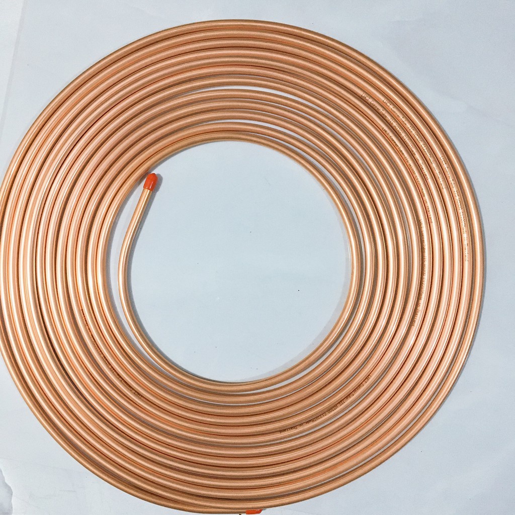 Ống đồng Thái Lan 6+10, 6+12 dày 7dm dùng cho máy lạnh 1hp-2hp Tặng ghen cách nhiệt SL1=1m