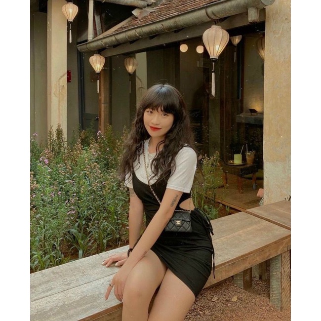 Túi đeo chéo mini dây logo sz12cm da thật cực chuẩn