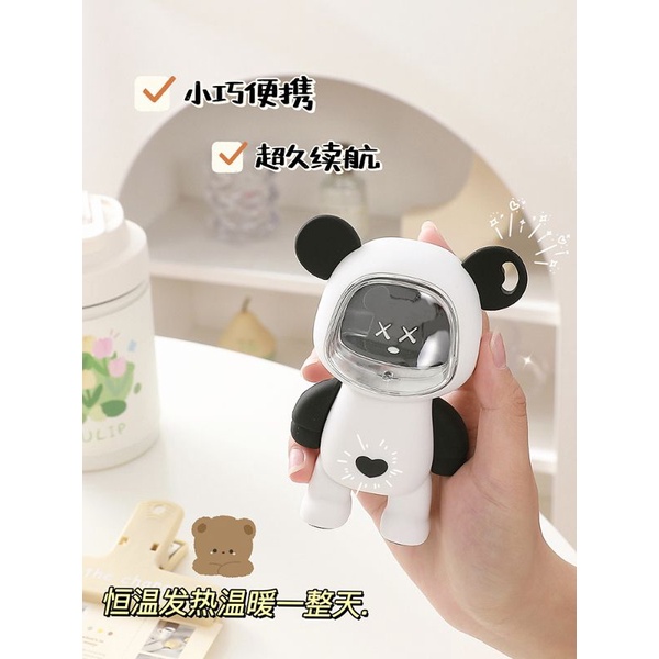 Máy sưởi cầm tay mini có đèn LED, máy sưởi ấm 2000Mah hình chú phi hành gia đáng yêu A.LC2