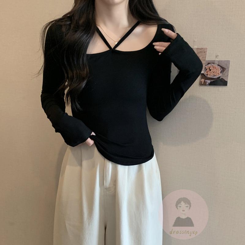 Áo Thun Tay Dài Dáng Ôm Màu Sắc Độc Đáo Dành Cho Nữ