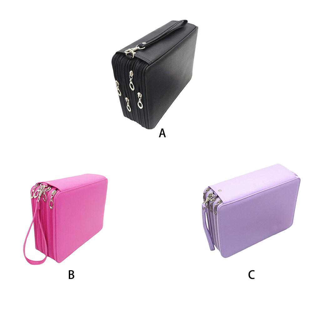 Túi Đựng Bút / Đồ Trang Điểm Sức Chứa Lớn 4 Lớp Có Khóa Kéo Tiện Dụng Cho Học Sinh