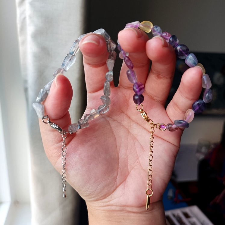 Lắc Tay Hạt Đá Thô Móc Cài