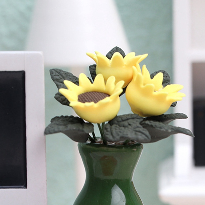 1 Bình Hoa Bằng Gốm 1 / 12 Dùng Trang Trí Nhà Búp Bê