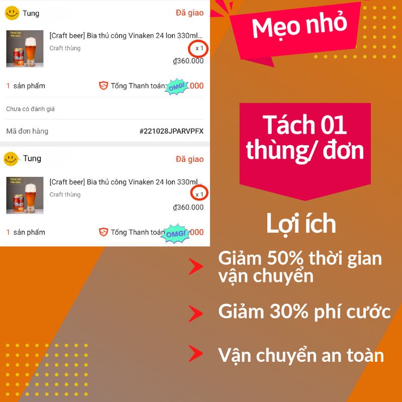 24lon Bia thủ công Vinaken - Thơm, êm với 2 loại hoa bia nhập khẩu.