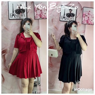 Sét Đầm Dây kèm áo khoác Bigsize Nữ 60kg đến 95kg