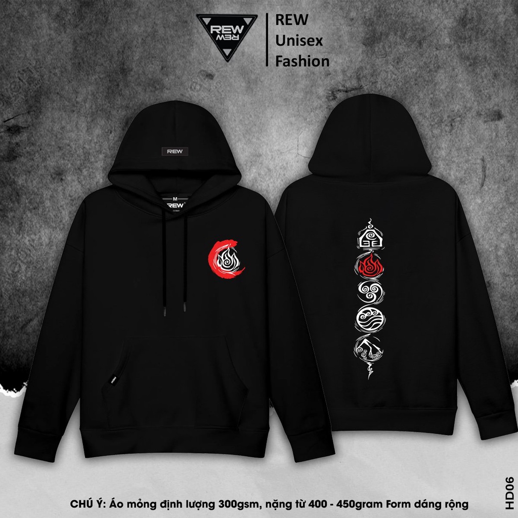 Áo hoodie local brand REW Mỏng Định Lượng mặc mùa hè form rộng Unisex dành cho cả nam và nữ màu đen