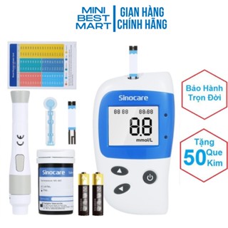 Máy Đo Đường Huyết Safe Accu 2 Chính Hãng Sinocare Tặng Kèm 50 Que Và 50 Kim