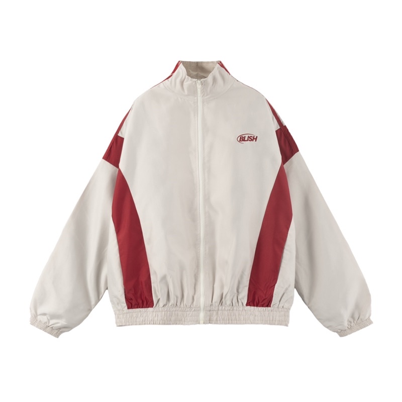 Áo khoác dù BLISH trắng - phối đỏ.