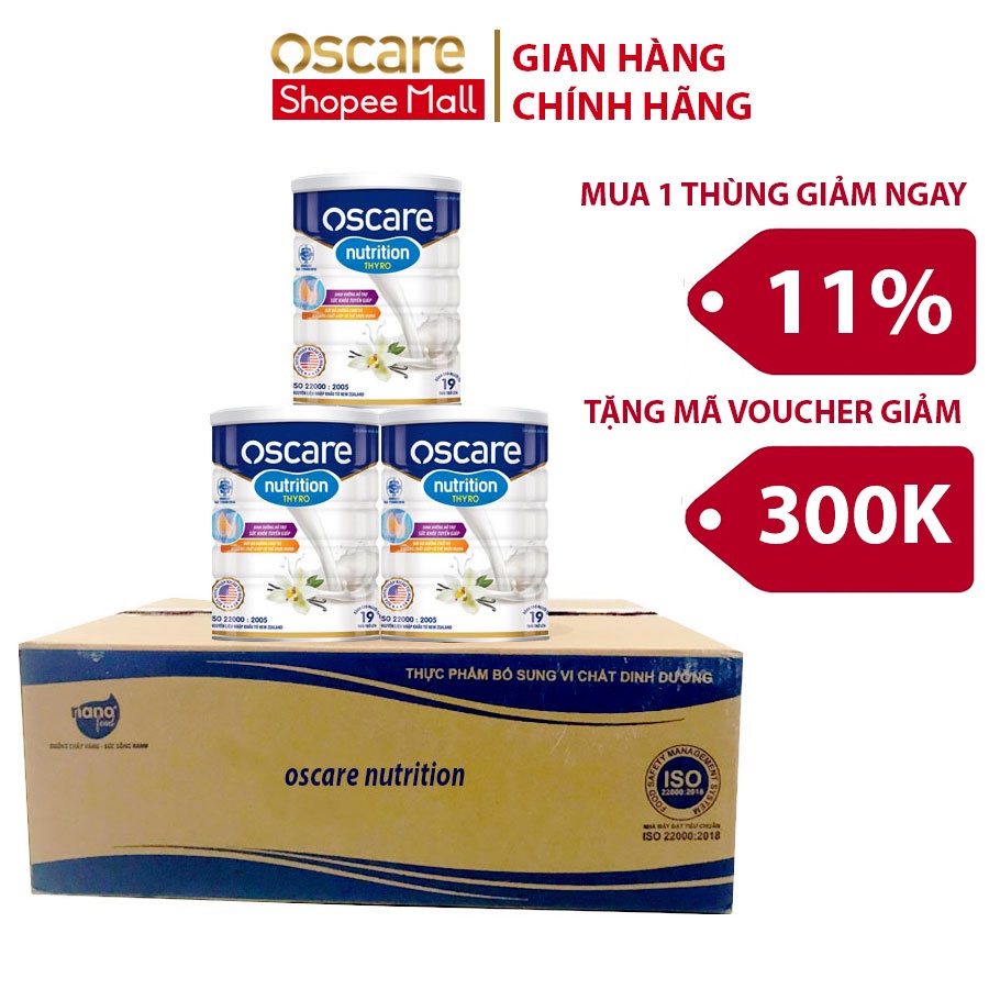 Thùng 12 Hộp Sữa Bột Bổ Sung Dinh Dưỡng Cho Người Bị Tuyến Giáp OSCARE Nutrition Thyro Hộp