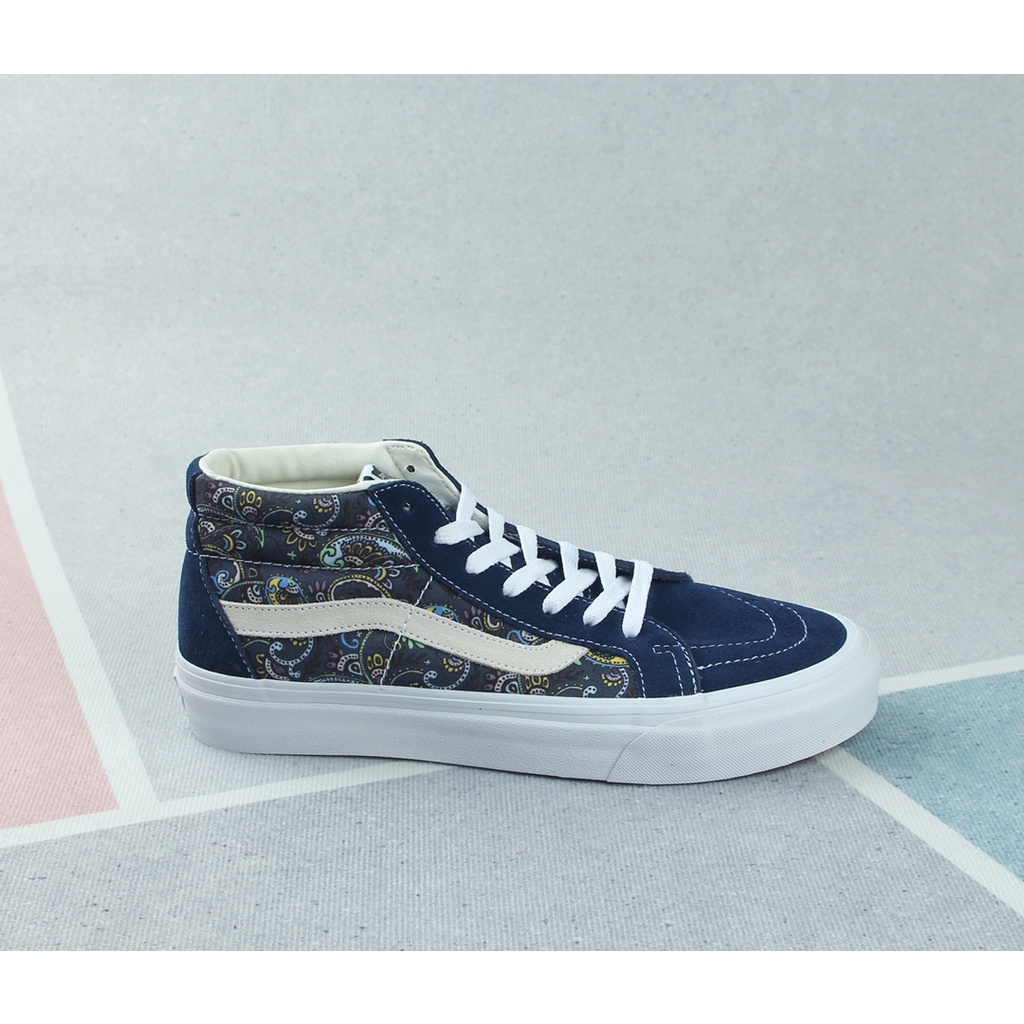 Giày Thể Thao Vans Chính Hãng Màu Xanh navy / cashew nut flower Sk8 Thời Trang Cho Nam Và Nữ
