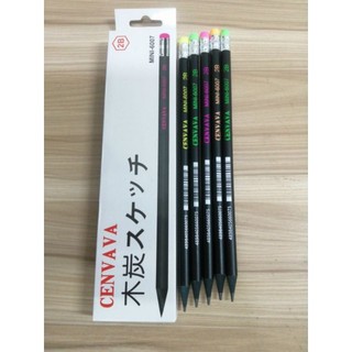 Hộp 12 bút chì gỗ cenvava mini-6007
