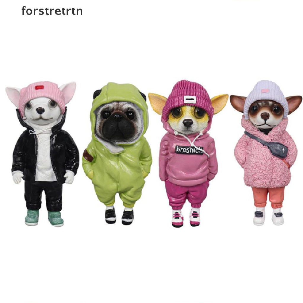 Mô Hình Chú Chó Đứng Bằng Nhựa Resin Trang Trí Bàn