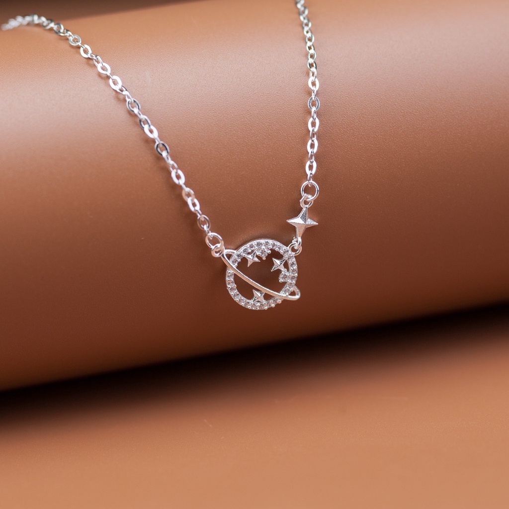 Dây Chuyền Bạc Ta CaoBac Silver Liền Mặt Thiết Kế Ngôi Sao Hành Tinh Lấp Lánh Thanh Lịch Dành
