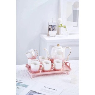 Bộ trà sứ sương ánh trai cá heo
