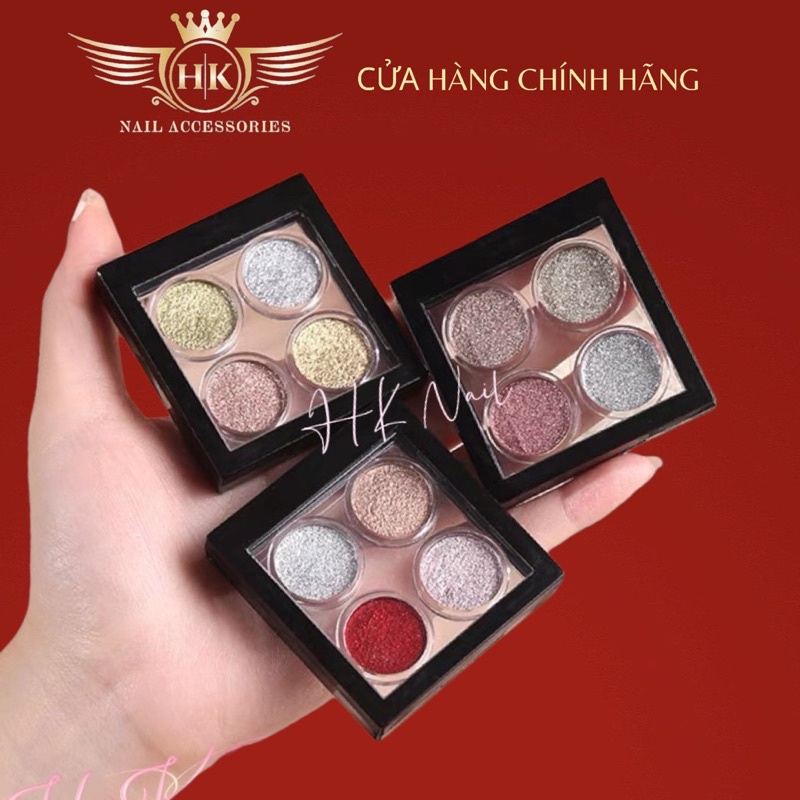 Set 4 bột tráng gương nén HK NAIL ACCESSORIES