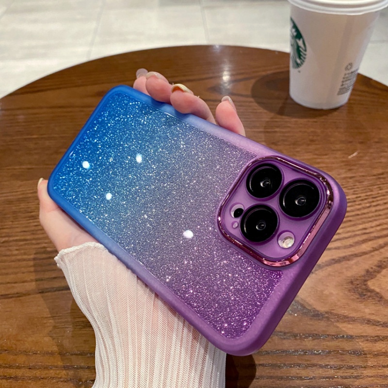 Ốp Điện Thoại iPhone 14 13 12 11 Pro max 14 plus case ốp lưng iphone 14 13 12 11 promax Silicon Trong Suốt Chống Sốc Màu gradient Lấp Lánh Sang Trọng Cho iP 14 13 12 11Pro Max 14 Plus