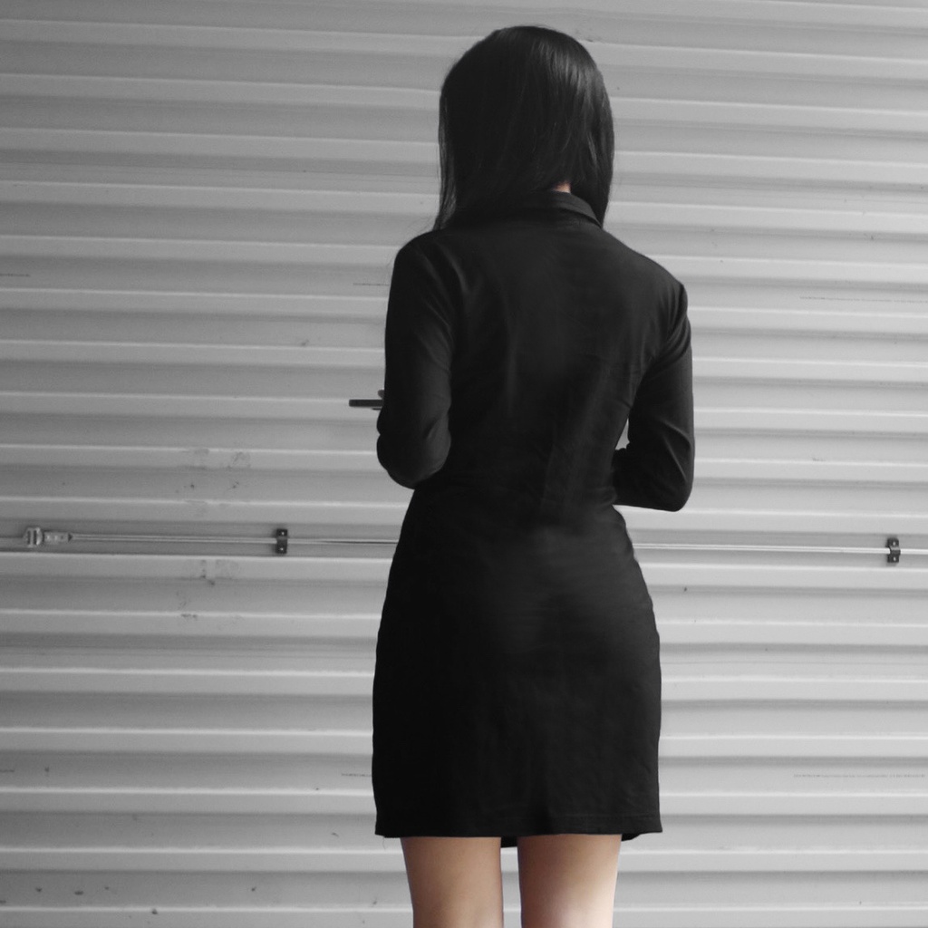 Đầm Váy Polo Dài Tay Chất Liệu Cotton Dày Dặn