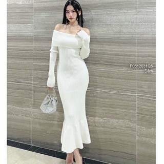 Đầm tăm dáng ôm body đuôi cá bẹt vai tay dài cực sang chảnh!