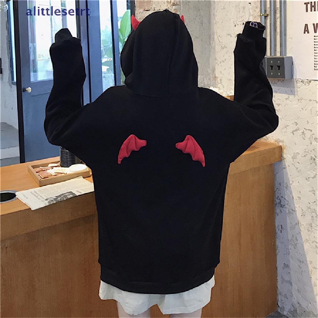 Aa Áo Hoodie Có Mũ Trùm Đầu Hình Sừng Quỷ Nhỏ Phong Cách Gothic Cho Nữ VN