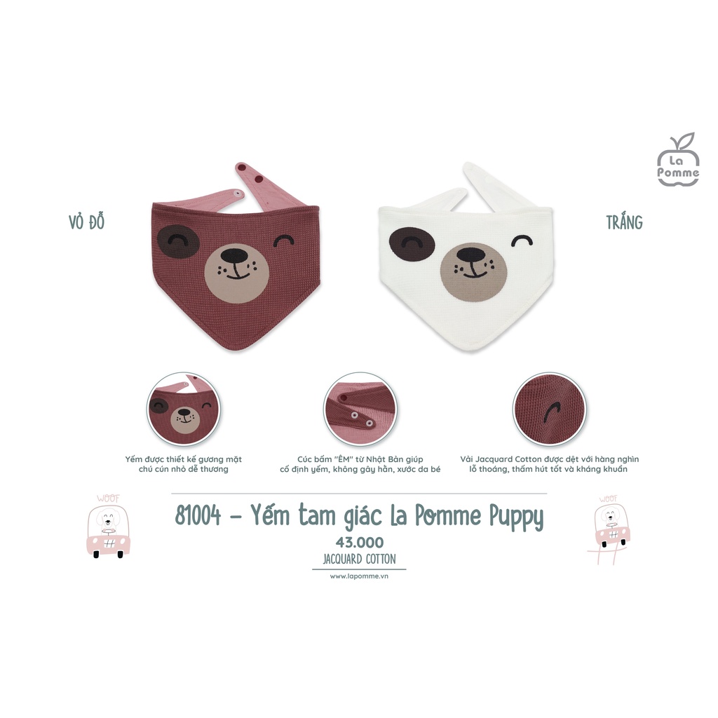 La Pomme yếm tam giác puppy chất dày AW2022