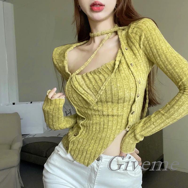 Áo Nữ Tay Dài Cổ Treo Thời Trang Quyến Rũ