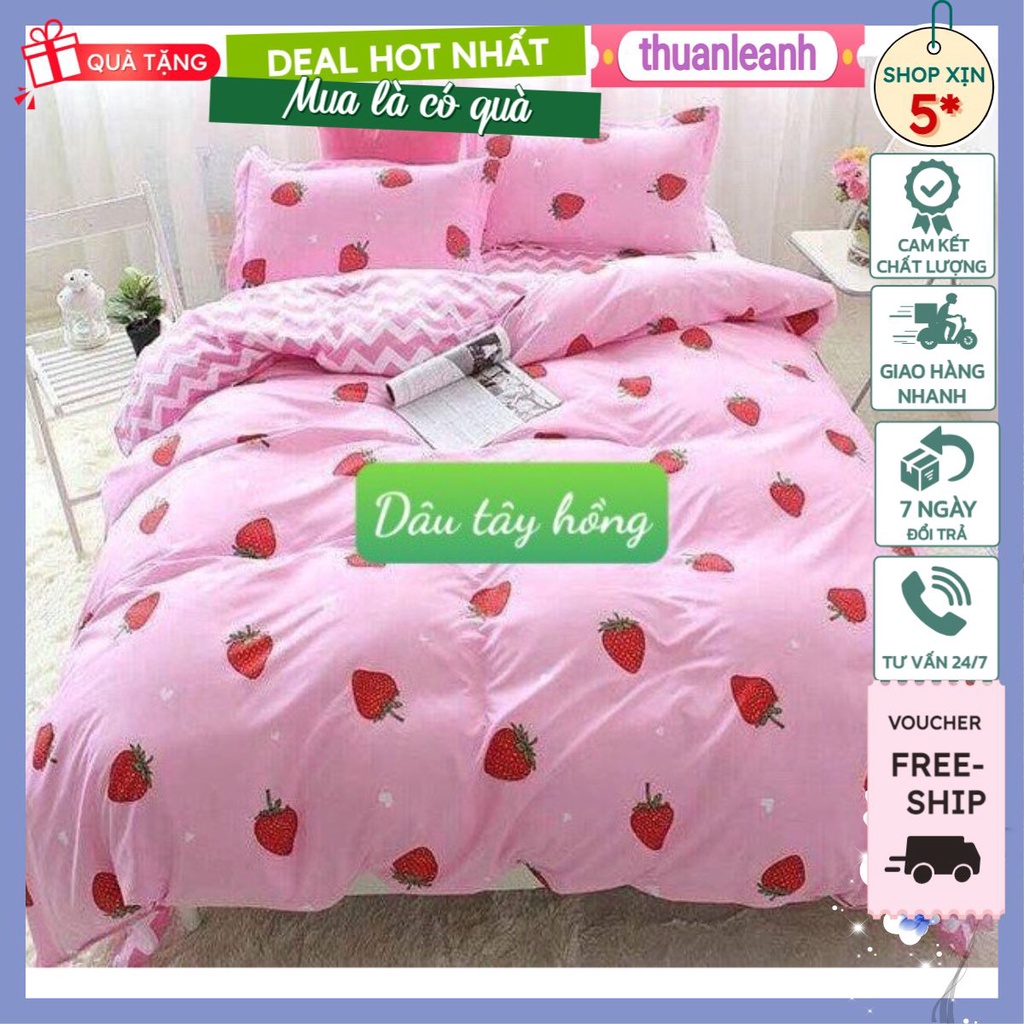 Combo Ga giường và 2 vỏ gối cotton Poly bộ ga trải giường thun drap chun nhiều mẫu lựa chọn 1m,1m2,1m4
