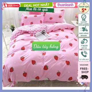 Combo Ga giường và 2 vỏ gối cotton Poly bộ ga trải giường thun drap chun nhiều mẫu lựa chọn 1m,1m2,1m4