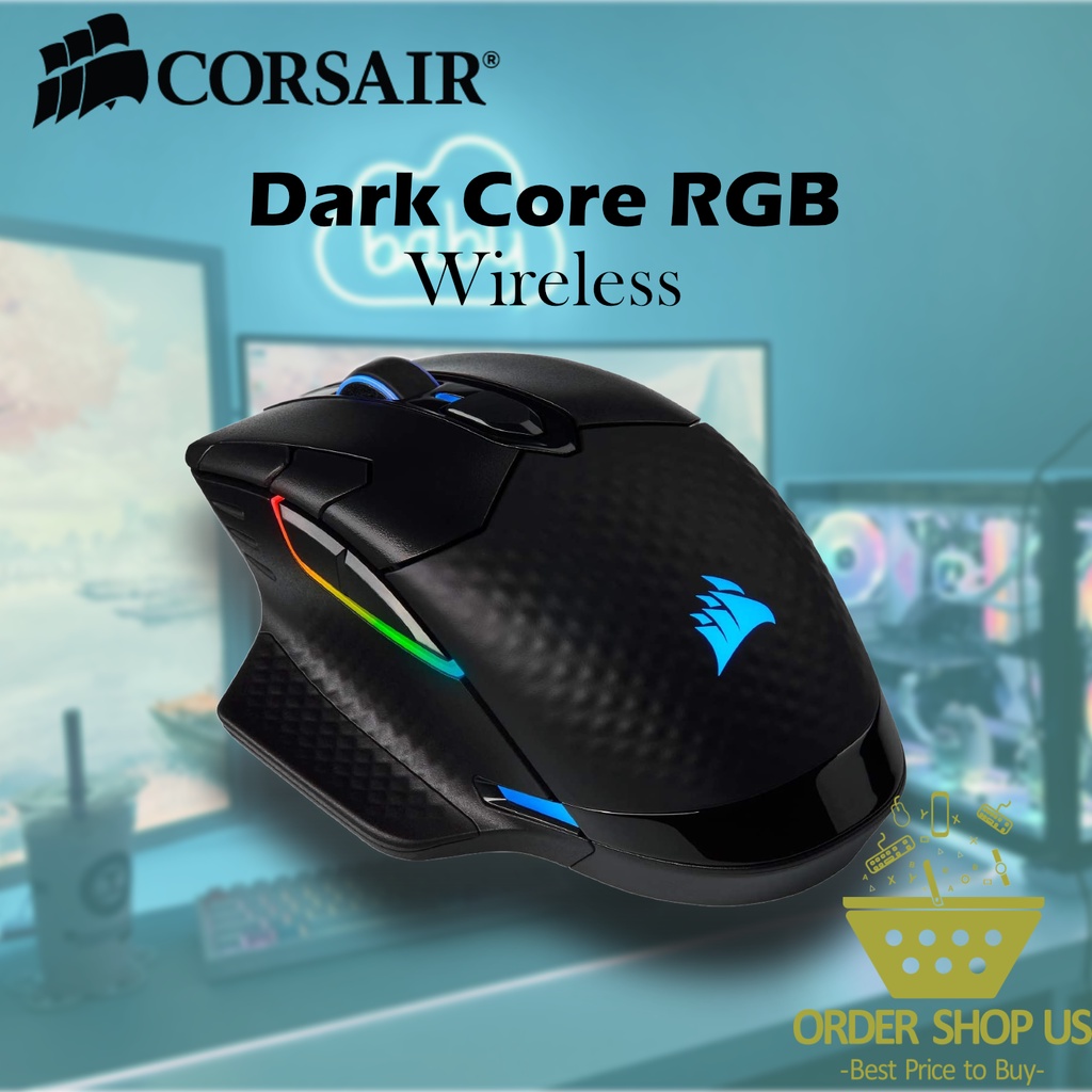 Chuột Gaming Corsair Không Dây Dark Core RGB, Wireless FPS/MOBA Gaming