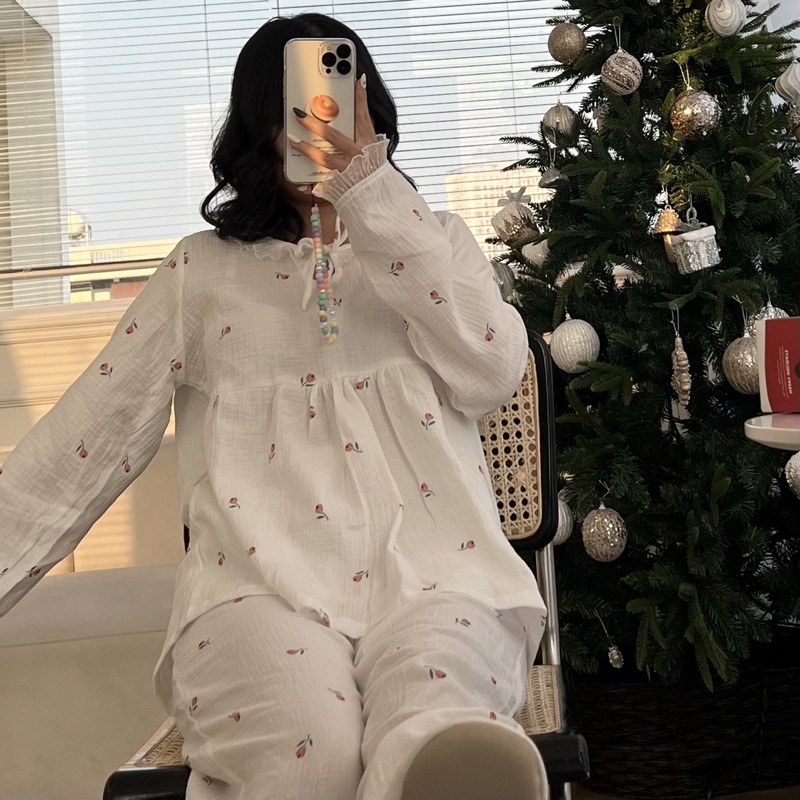 𝐚𝐬𝐡𝐞𝐱𝐢𝐧𝐜𝐡𝐚𝐨:  pyjama, bộ mặc nhà babydoll phối ren dáng rộng PJ2507