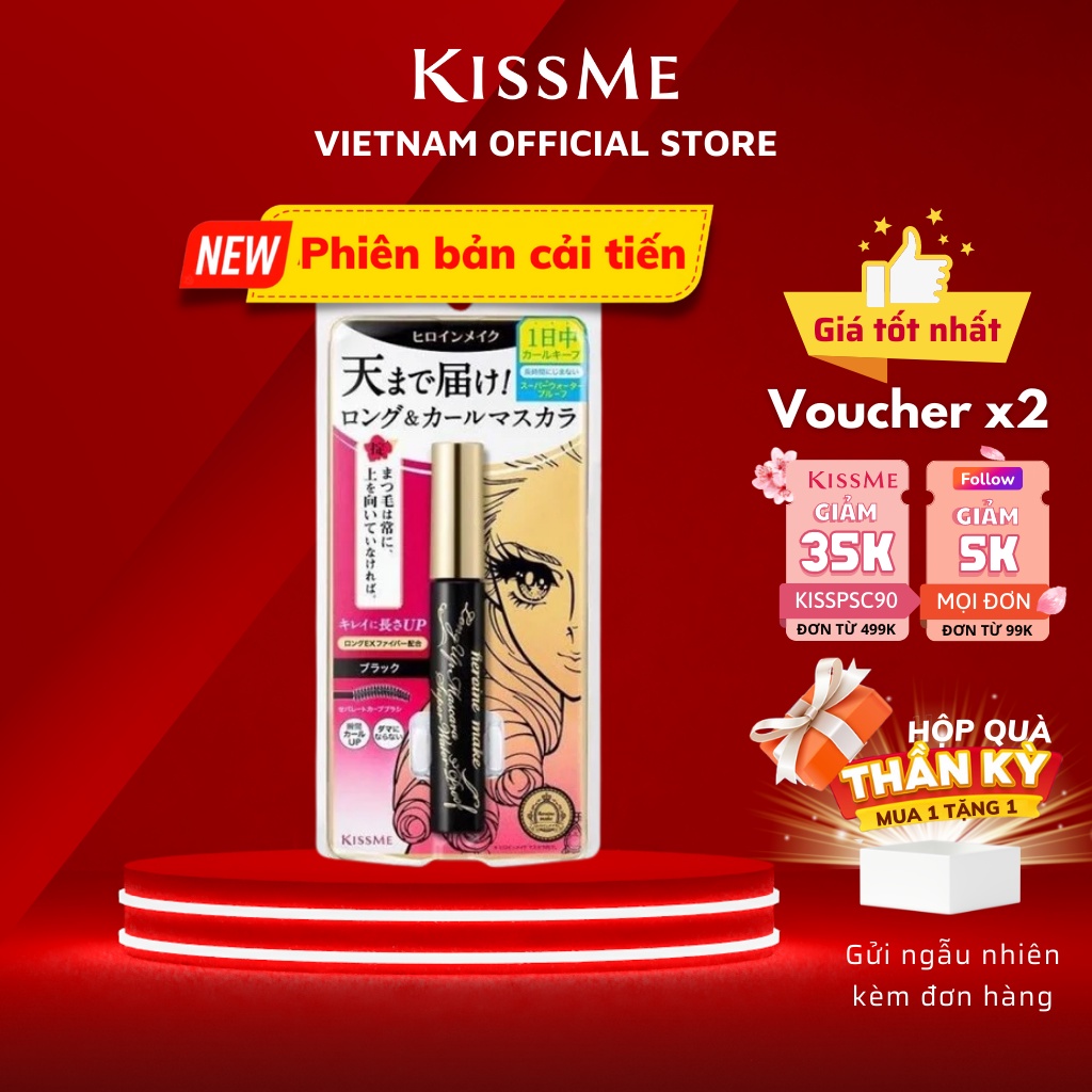 [Mã BMLT30 giảm đến 30K đơn 299K] Mascara Nâng Cong Dài Mi Kissme Heroine Make Volume Up Mascara Super Waterproof 6g