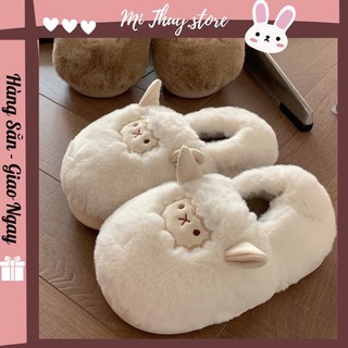 (Hàng sẵn) Dép bông cừu béo ú nu xixitiao siêu dễ thương cute mang trong nhà