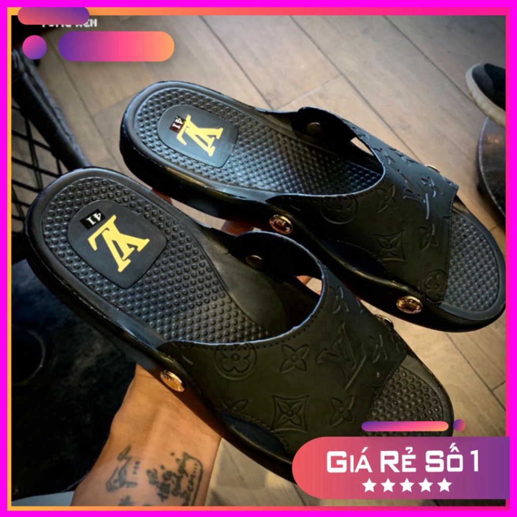 Dép LV quai ngang sục cao cấp - Dép Lê LV Cao Cấp Rẻ Nhất Shopeee Xmenshop