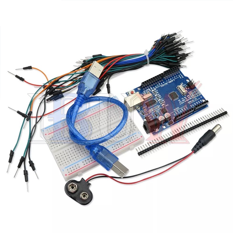 Bộ Khởi Động Gồm 5 Món Cho Arduino Uno R3 Và Đầu Nối Pin 9V DIY