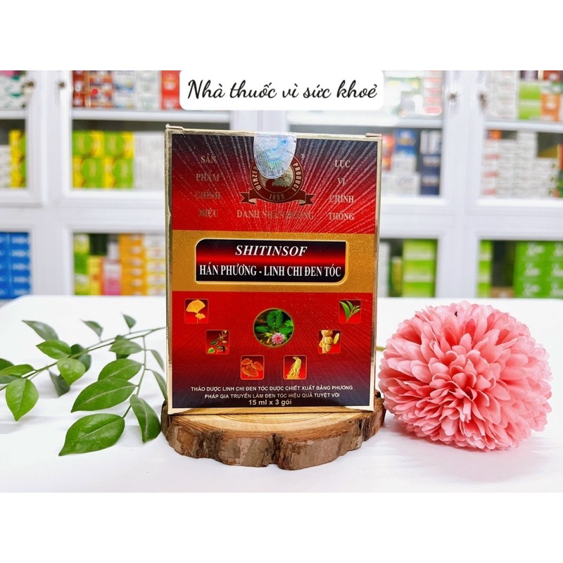 ✅[Chính hãng ] Dầu gội đen tóc Shitinsof Hán Phương Linh Chi (Hộp 3 gói)