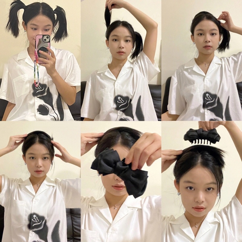 Kẹp càng cua gắn nơ tiểu thư dễ thương.