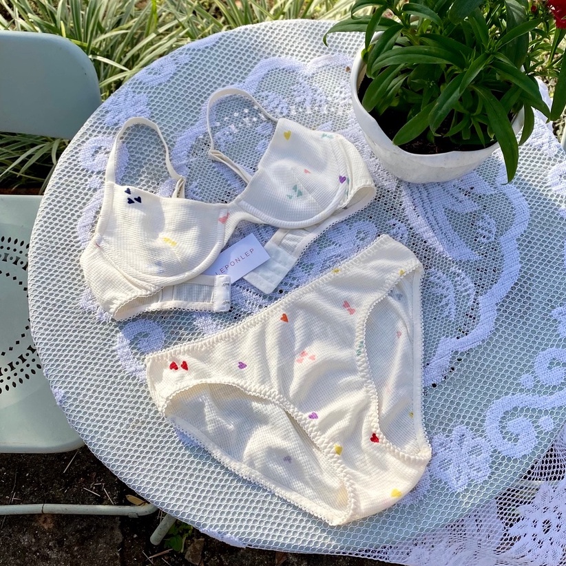 G04 POLKA DOT SET Đồ Lót Có Gọng LEPONLEP Cotton Hoạ Tiết Chấm Bi Xinh Xắn | BigBuy360 - bigbuy360.vn