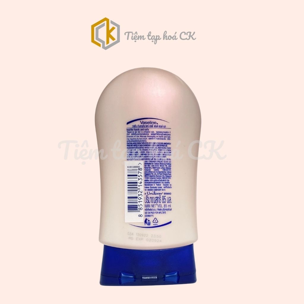 Kem Dưỡng Da Tay Giúp Làm Ẩm, Mềm Mượt Da Tay Và Móng Tay Vaseline Intensive Care 85ml Thái Lan