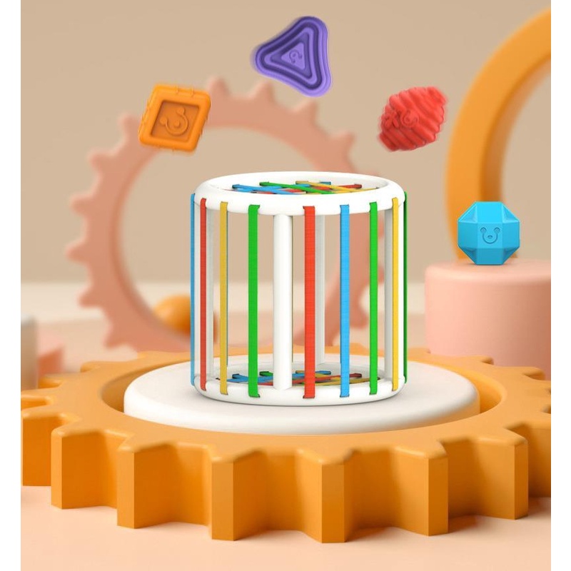 Đồ Chơi Khối Lập Phương Cảm Biến Màu Montessori Giáo Dục Sớm Cho Bé