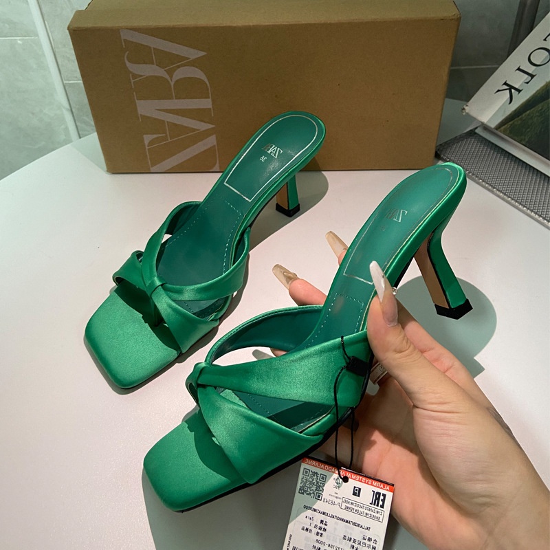 Dép Sandal Cao Gót Hở Ngón Quai Chéo Thời Trang Dành Cho Nữ
