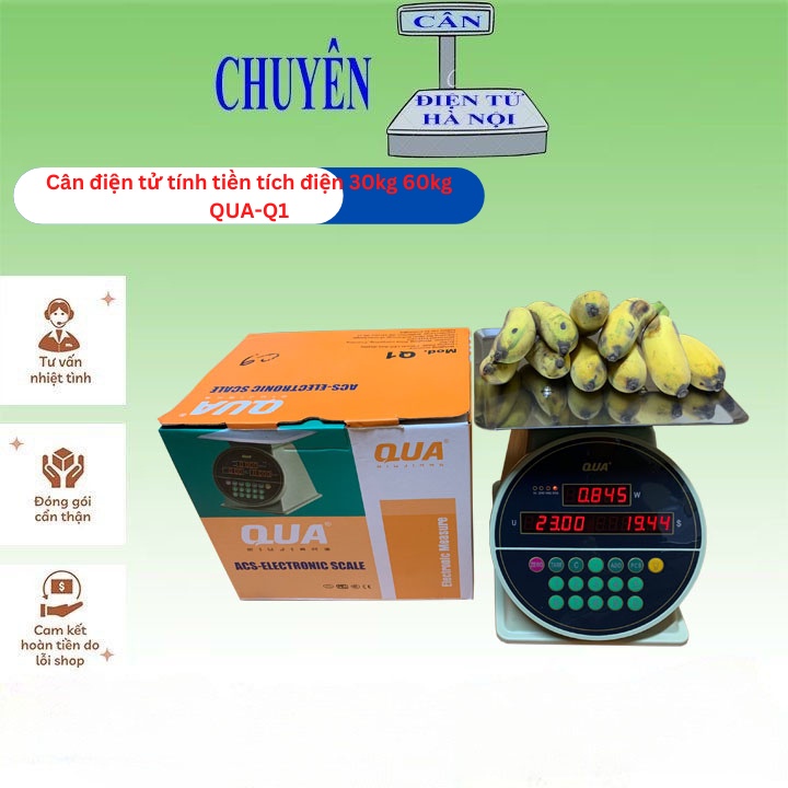 CÂN ĐIỆN TỬ CÂN HÀNG 30kg - 60kg QUA/Q1 - BẢO HÀNH 2 NĂM. mới nhất 2022