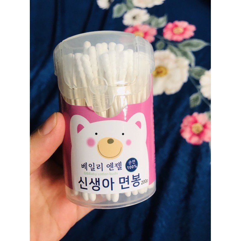 Hộp 200 cây tăm bông vệ sinh Tai cho bé và gia đình KICHI KICHILACHI / GB BABY