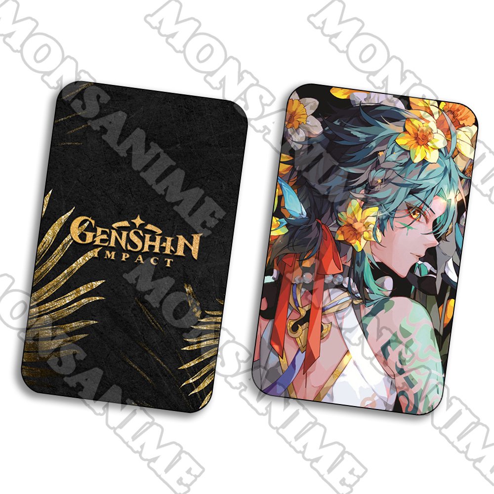 Ảnh card bo góc in hình game GENSHIN IMPACT ver CÀI HOA 5*8cm anime chibi sưu tầm