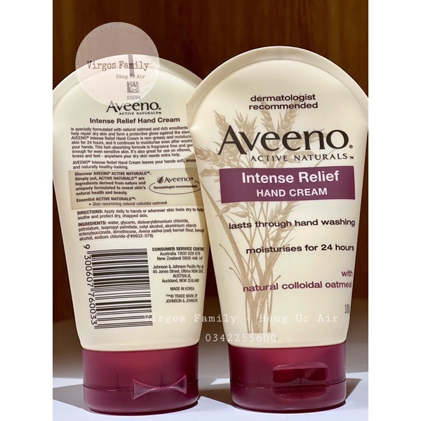 Kem dưỡng tay Aveeno Intense Relief Hand Cream 100g