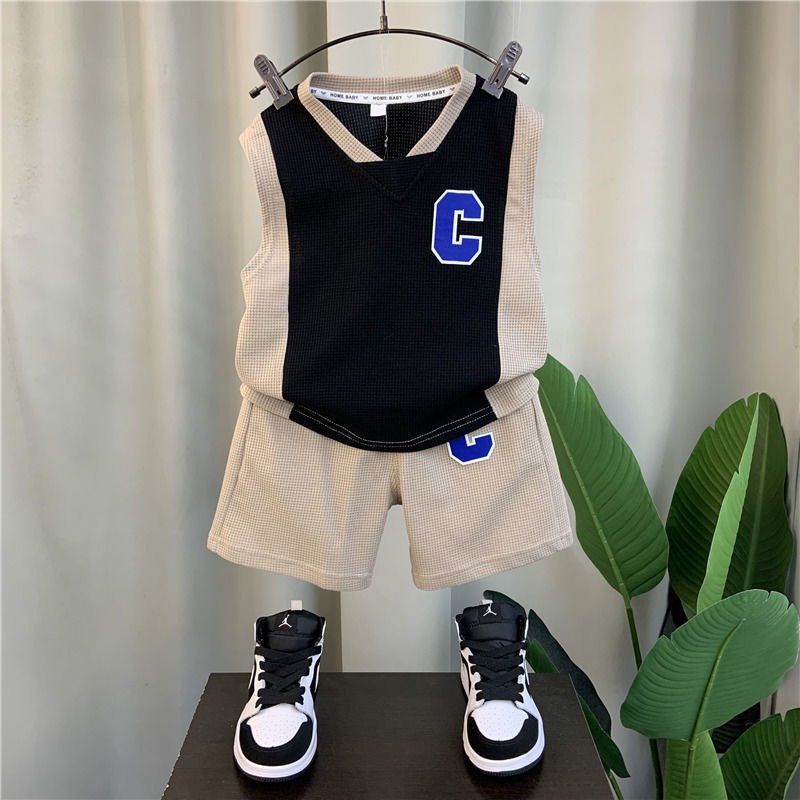 Sét Đồ Thể Thao Bé Trai Bé Gái Áo Sát Nách Phối Quần Short Chất Vải Thun Thoáng Mát , Đồ Bộ Bé Trai Mùa Hè Phong Cách
