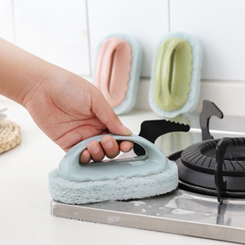 Bàn chải cọ rửa bọt biển đa năng có tay cầm tiện dụng - GIAO MÀU NGẪU NHIÊN 88081 THẾ GIỚI TIỆN ÍCH