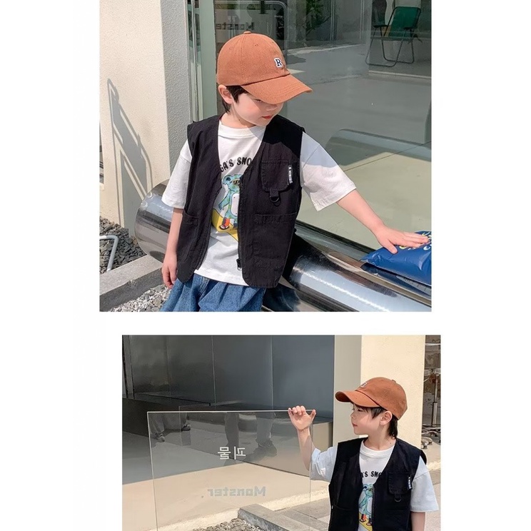 Áo Khoác Hai Lớp Không Tay Thời Trang Xuân Thu Cho Bé Trai