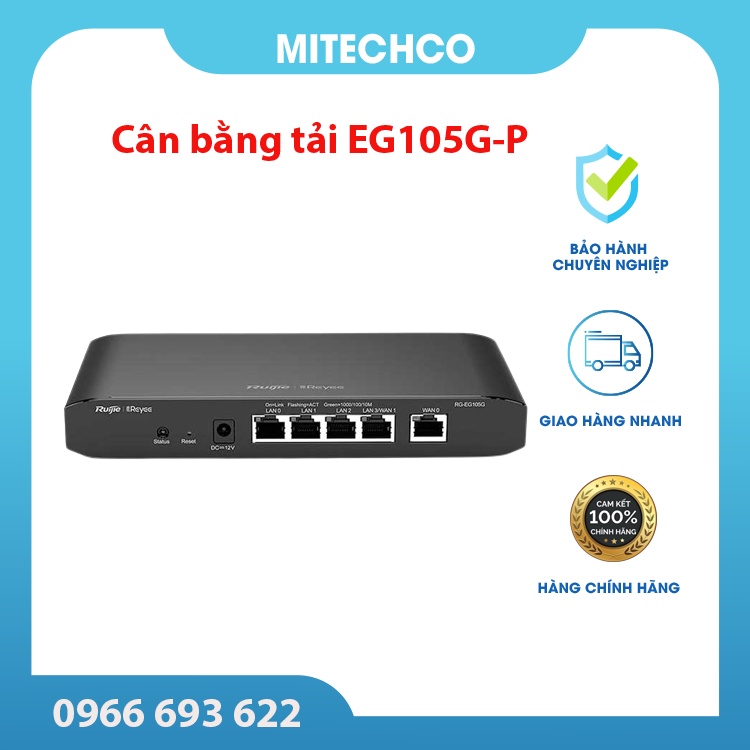 Cân bằng tải 5 cổng RUIJIE RG-EG105G-P tích hợp cấp nguồn POE, hỗ trợ 100 user